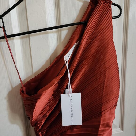 Saints & Secrets Pleated Asymmetric Maxi Dress – AU 10 / US M – NWT - Picture 2 of 13
